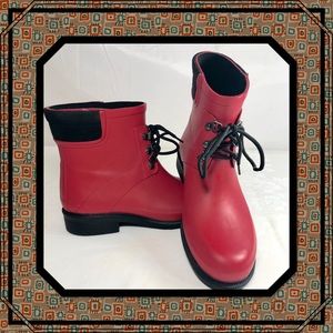 Bright Red Bailey size 10 Rain Boots Merona nwot